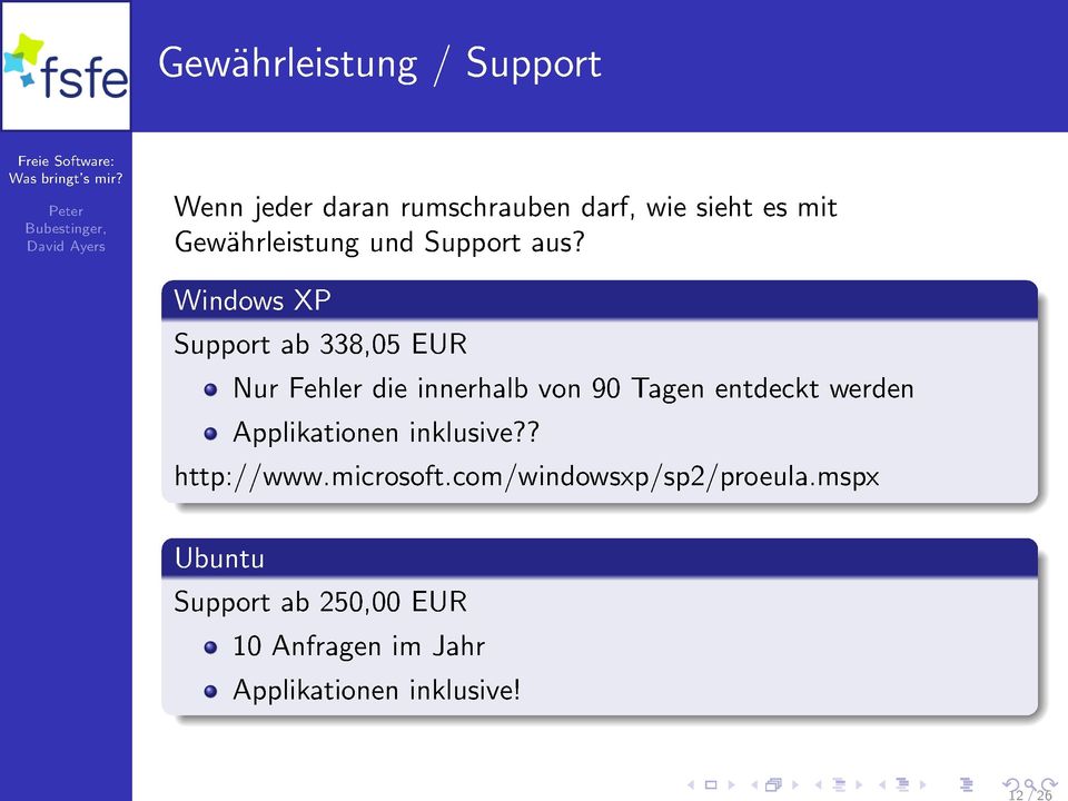 Windows XP Support ab 338,05 EUR Nur Fehler die innerhalb von 90 Tagen entdeckt werden