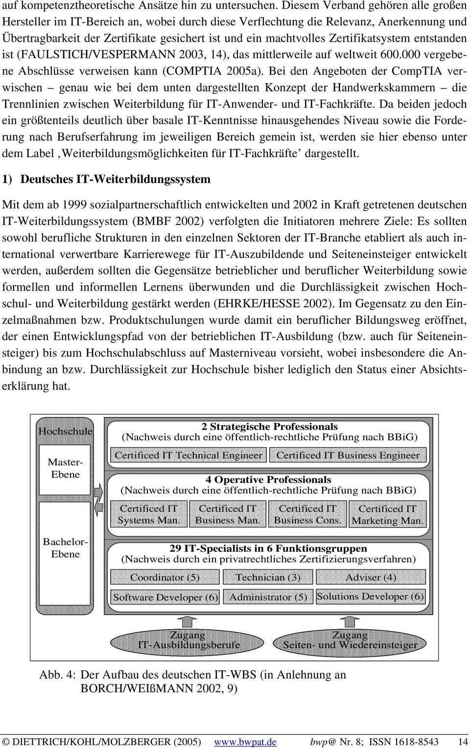 Zertifikatsystem entstanden ist (FAULSTICH/VESPERMANN 2003, 14), das mittlerweile auf weltweit 600.000 vergebene Abschlüsse verweisen kann (COMPTIA 2005a).