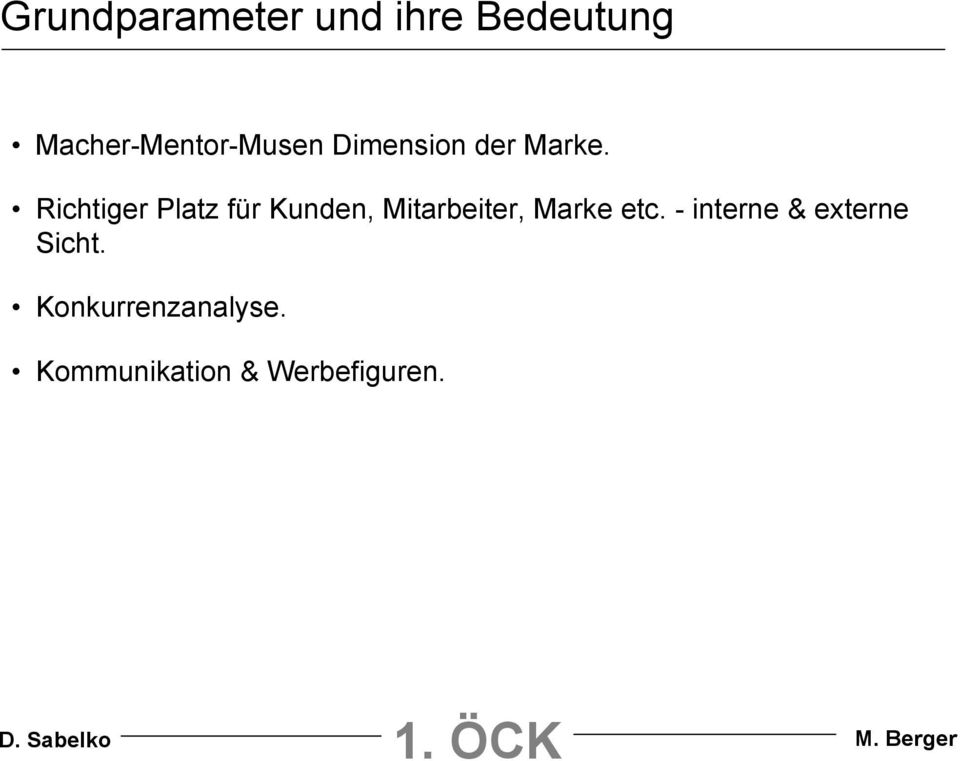 Richtiger Platz für Kunden, Mitarbeiter, Marke etc.