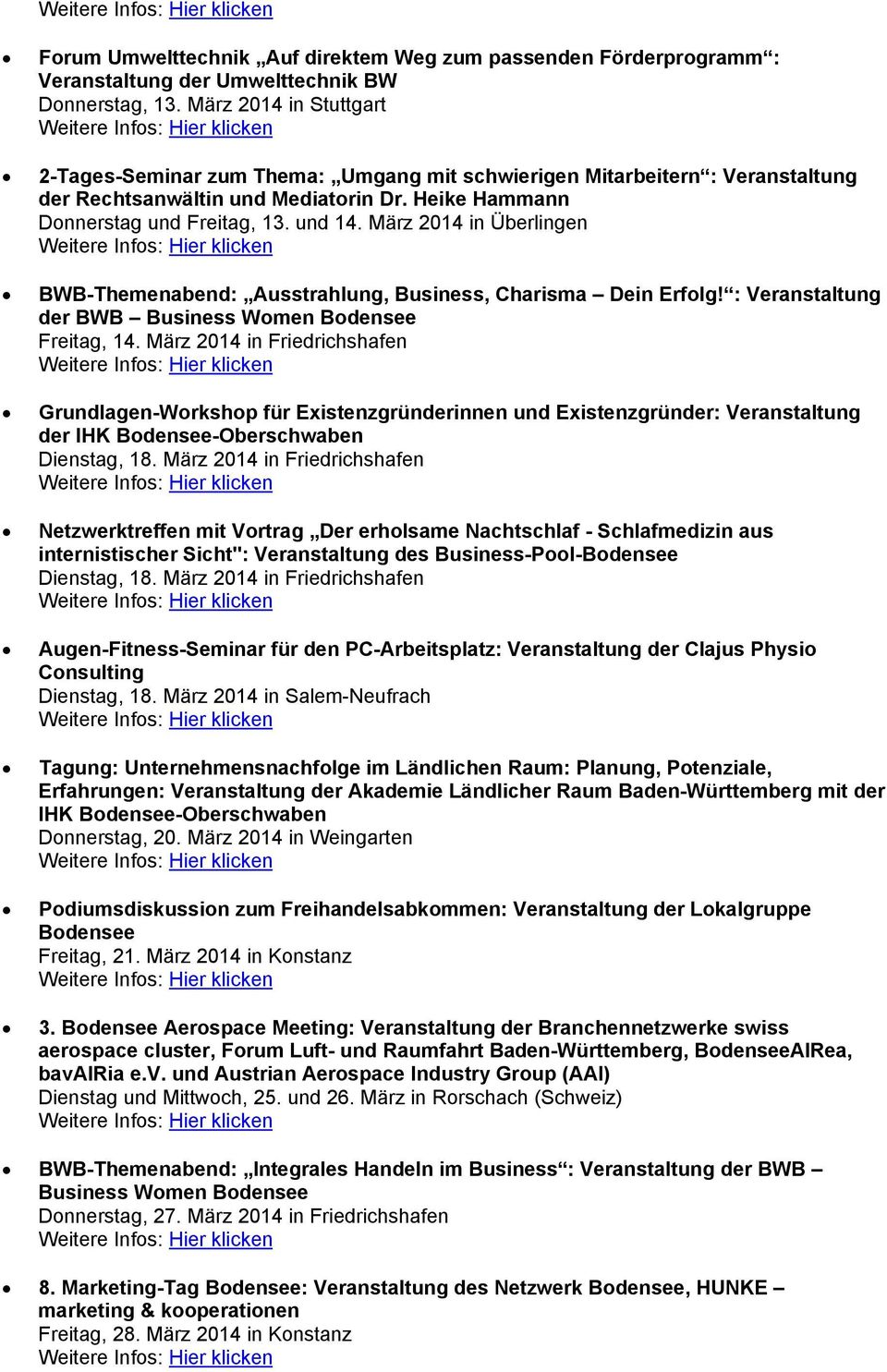 März 2014 in Überlingen BWB-Themenabend: Ausstrahlung, Business, Charisma Dein Erfolg! : Veranstaltung der BWB Business Women Bodensee Freitag, 14.