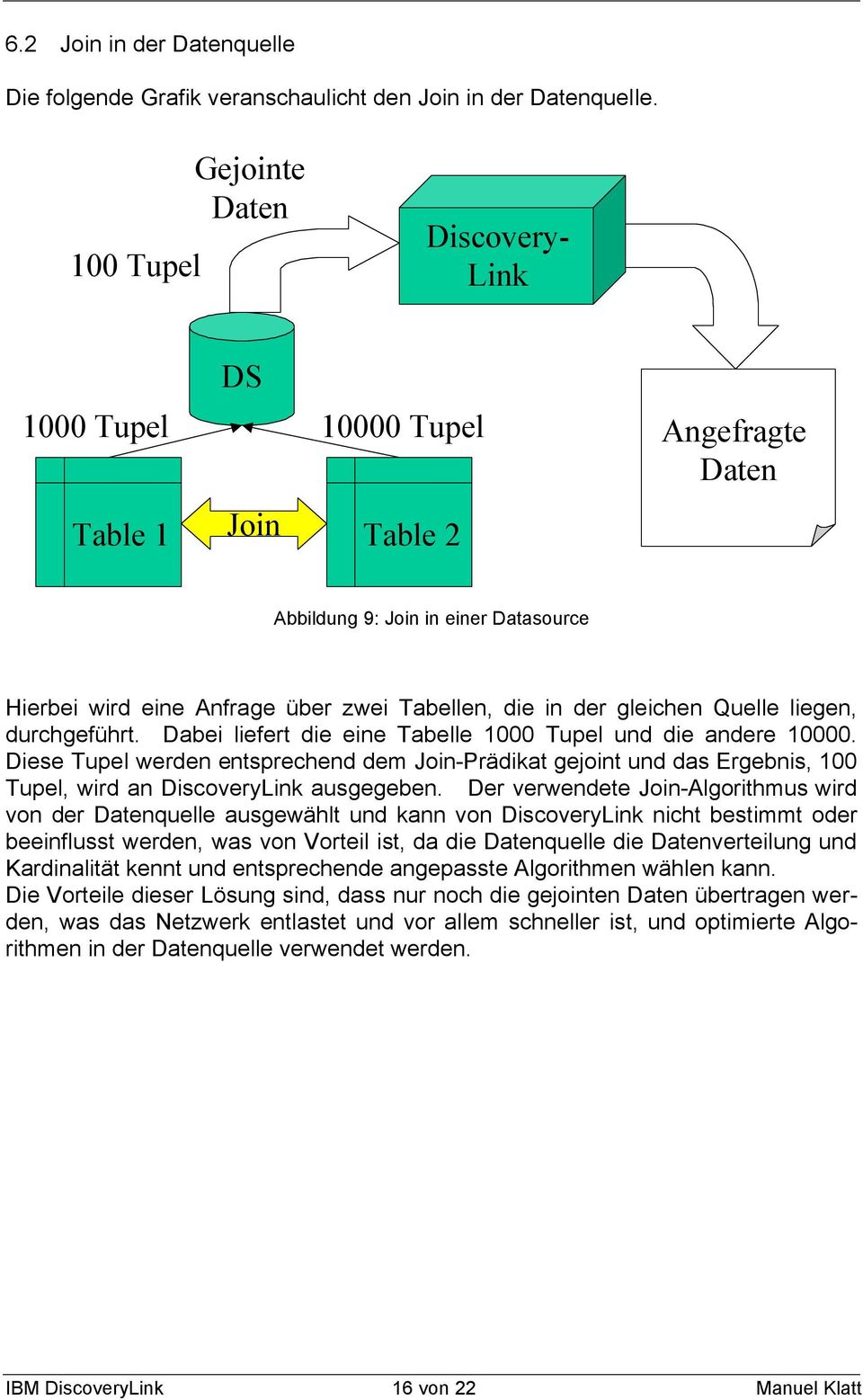 gleichen Quelle liegen, durchgeführt. Dabei liefert die eine Tabelle 1000 Tupel und die andere 10000.