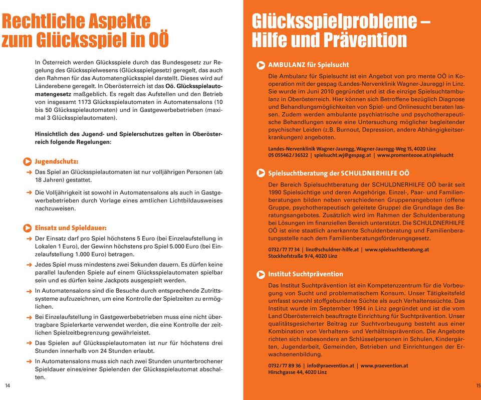 Es regelt das Aufstellen und den Betrieb von insgesamt 1173 Glücksspielautomaten in Automatensalons (10 bis 50 Glücksspielautomaten) und in Gastgewerbebetrieben (maximal 3 Glücksspielautomaten).