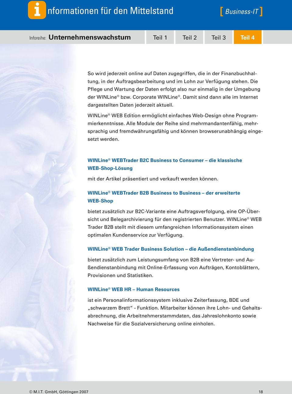 WINLine WEB Edition ermöglicht einfaches Web-Design ohne Programmierkenntnisse.