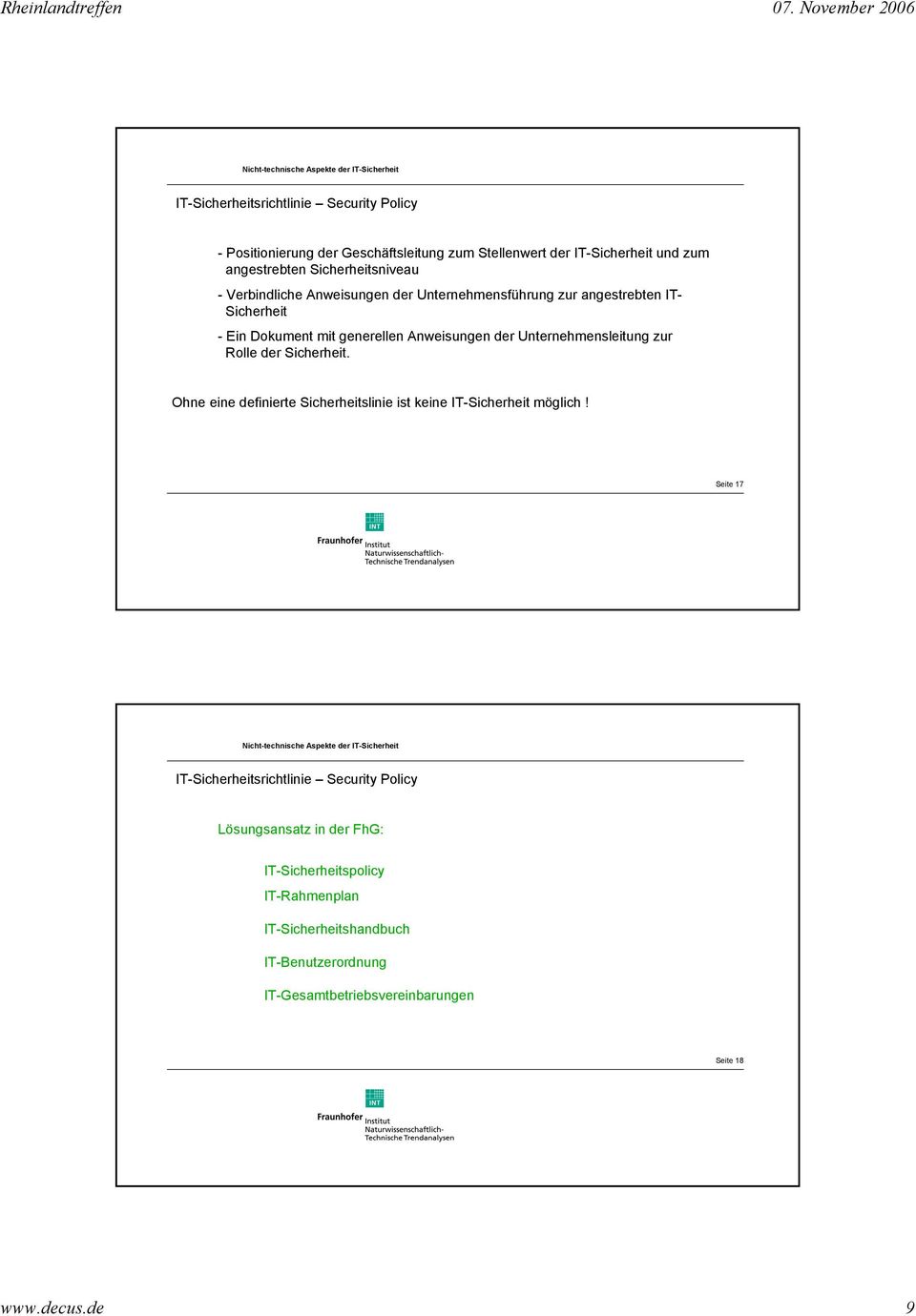 zur Rolle der Sicherheit. Ohne eine definierte Sicherheitslinie ist keine IT-Sicherheit möglich!