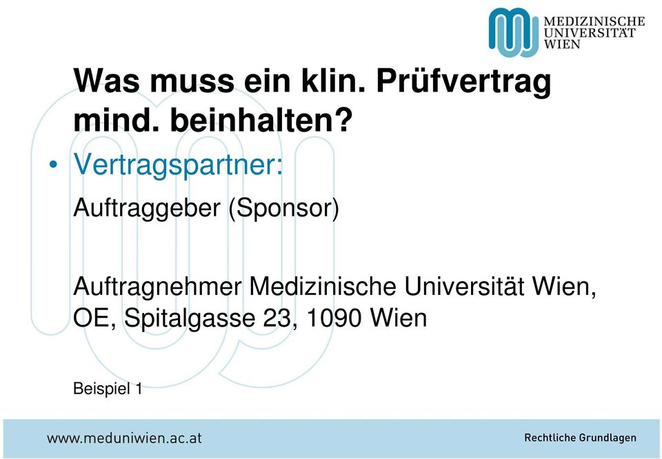 Vertragspartner: Auftraggeber (Sponsor)