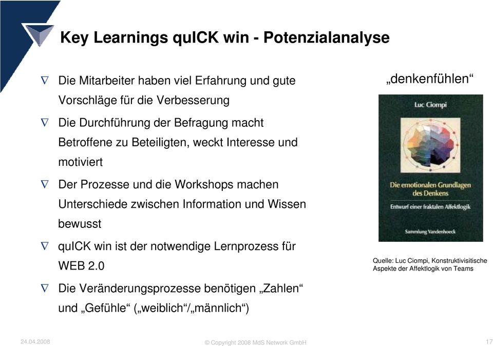 Information und Wissen bewusst quick win ist der notwendige Lernprozess für WEB 2.