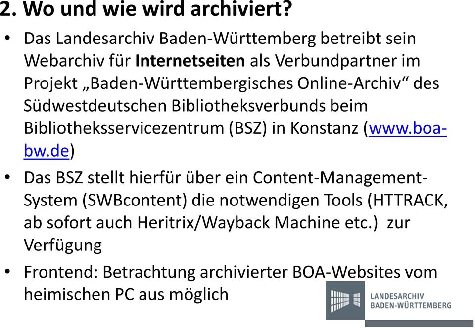 Baden-Württembergisches Online-Archiv des Südwestdeutschen Bibliotheksverbunds beim Bibliotheksservicezentrum (BSZ) in Konstanz
