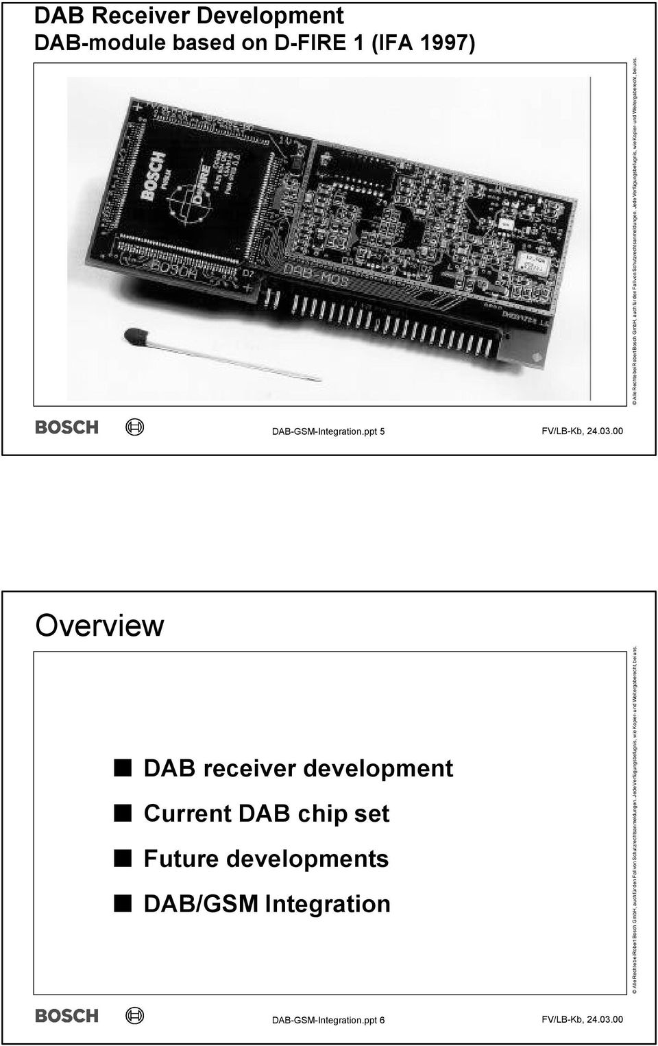 ppt 5 Overview DAB receiver development Current DAB