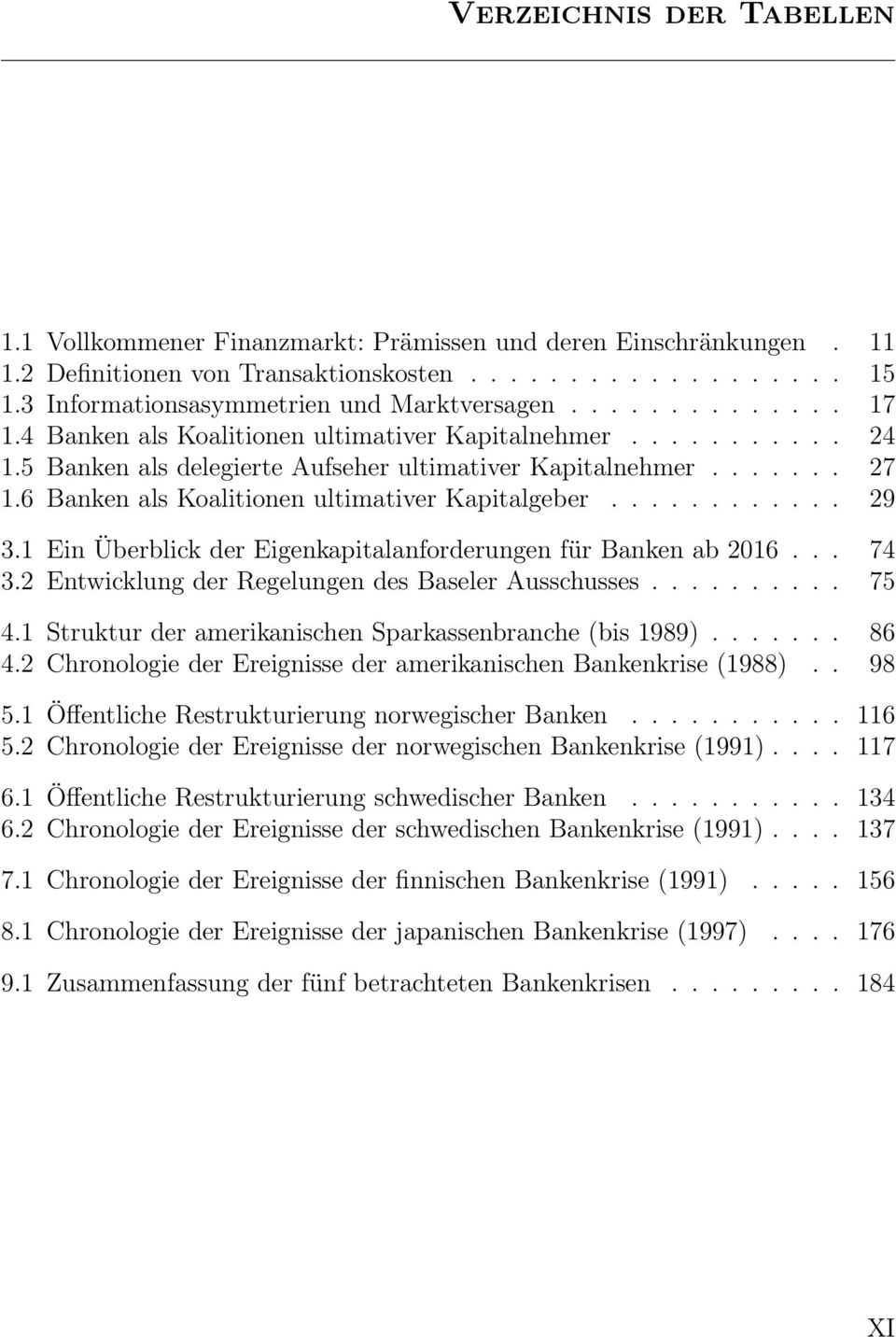 6 Banken als Koalitionen ultimativer Kapitalgeber............ 29 3.1 Ein Überblick der Eigenkapitalanforderungen für Banken ab 2016... 74 3.2 Entwicklung der Regelungen des Baseler Ausschusses.......... 75 4.