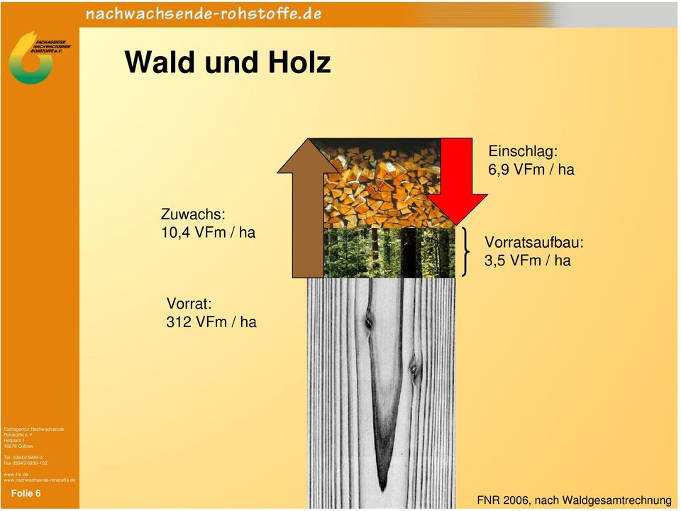 3,5 VFm / ha Vorrat: 312 VFm / ha