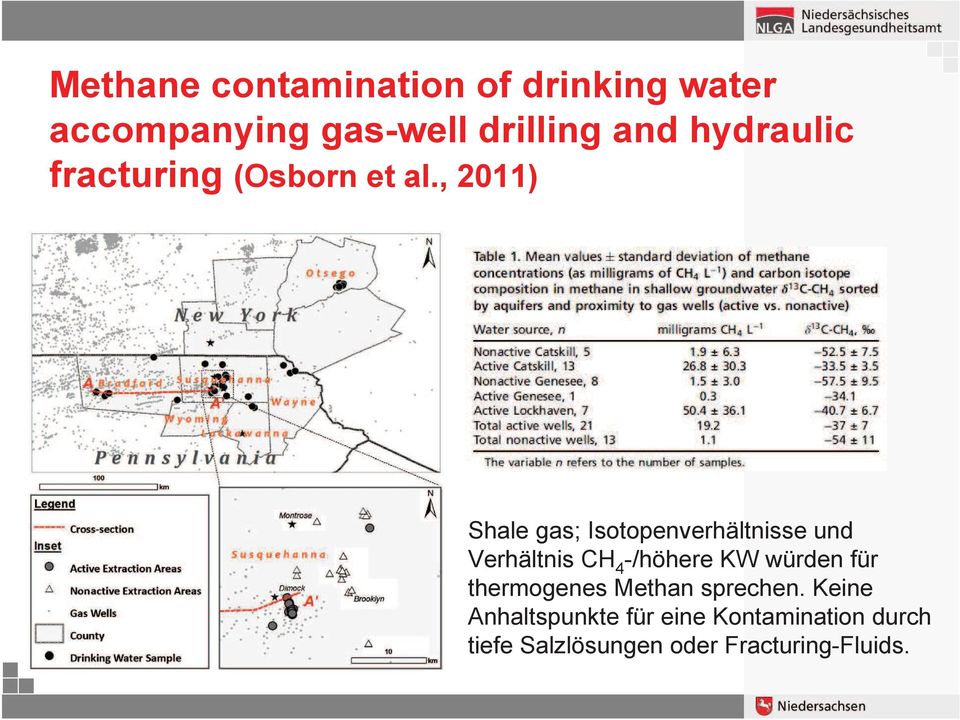 , 2011) Shale gas; Isotopenverhältnisse und Verhältnis CH 4 -/höhere KW würden