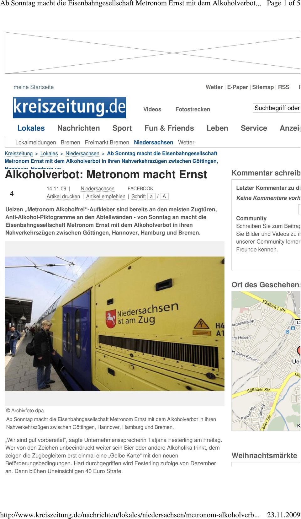 Göttingen, Hannover, Hamburg un... Alkoholverbot: Metronom macht Ernst 4 14.11.