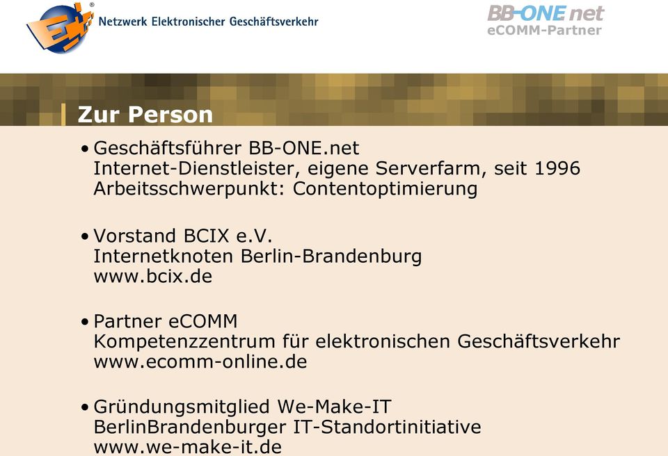 Contentoptimierung Vorstand BCIX e.v. Internetknoten Berlin-Brandenburg www.bcix.