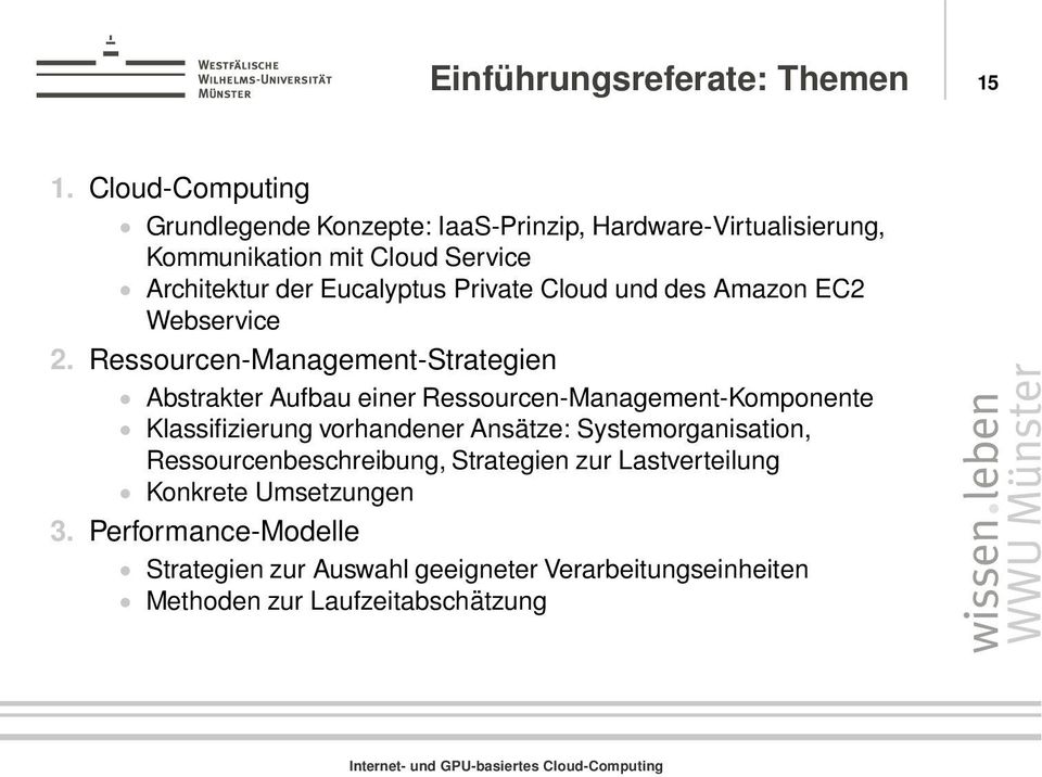 Private Cloud und des Amazon EC2 Webservice 2.
