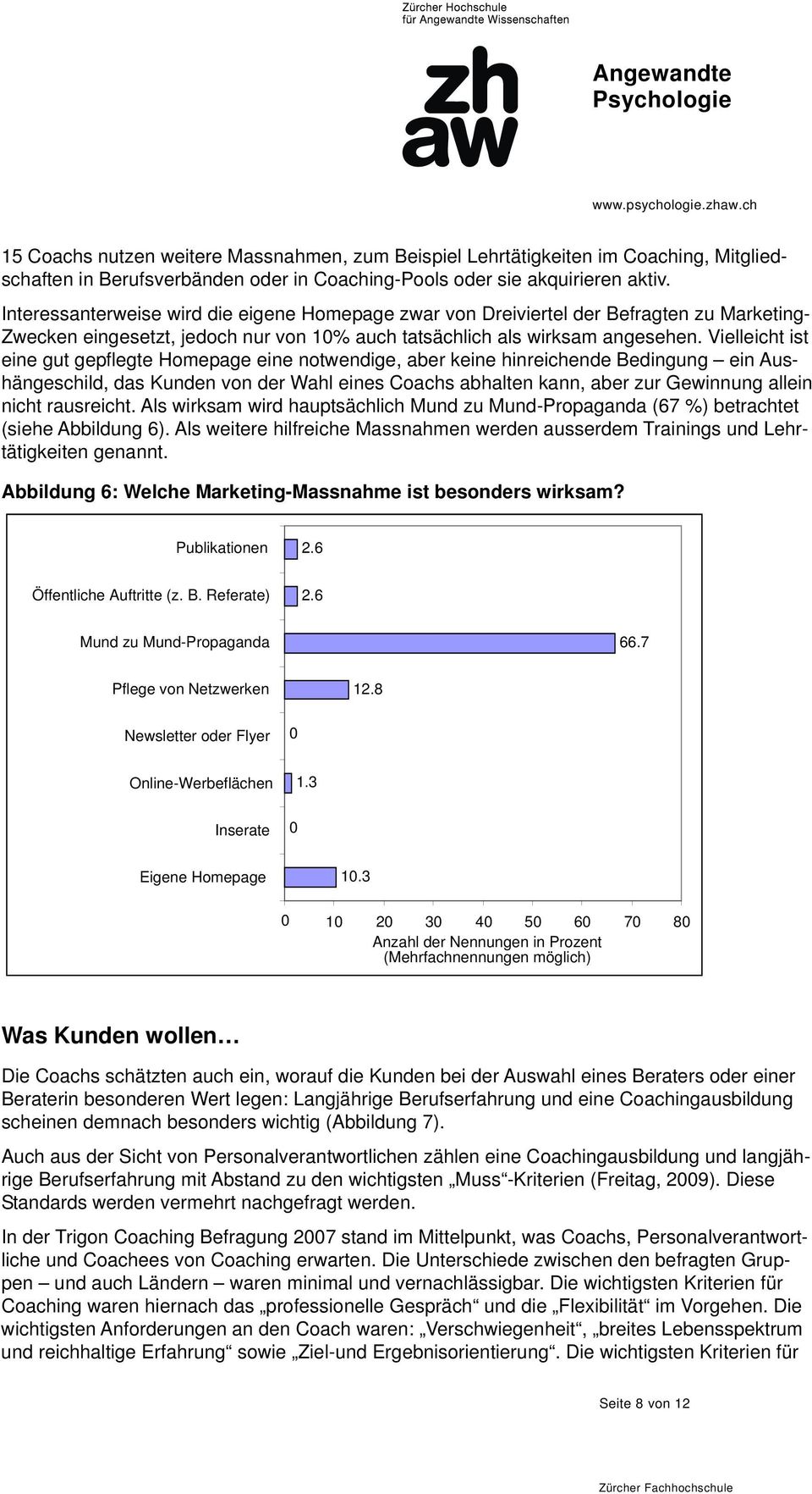 Vielleicht ist eine gut gepflegte Homepage eine notwendige, aber keine hinreichende Bedingung ein Aushängeschild, das Kunden von der Wahl eines Coachs abhalten kann, aber zur Gewinnung allein nicht