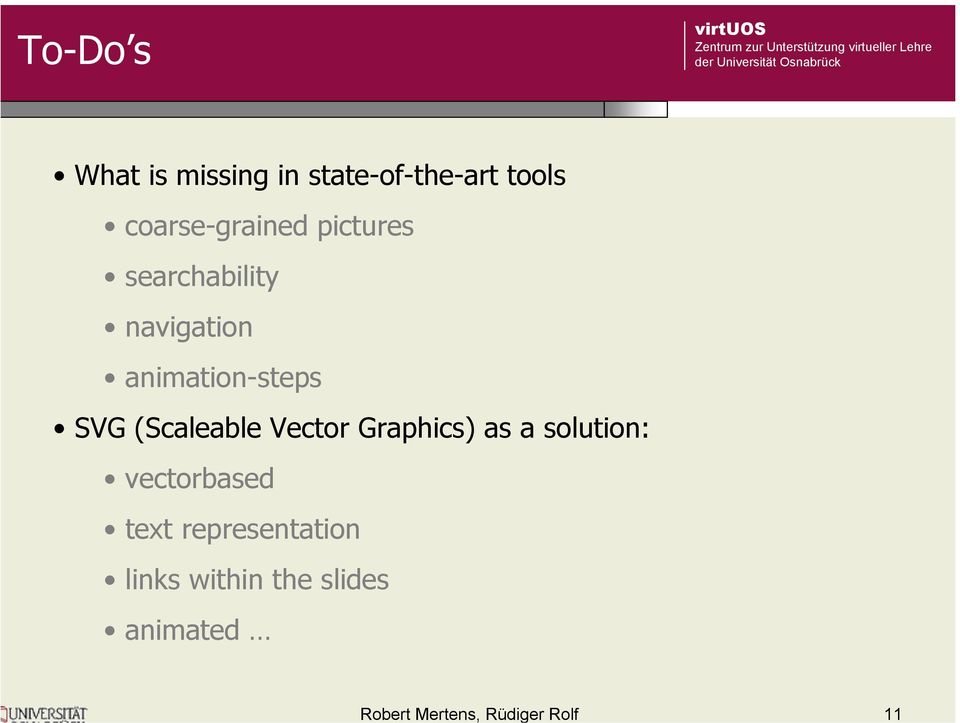 navigation animation-steps SVG (Scaleable Vector Graphics) as a