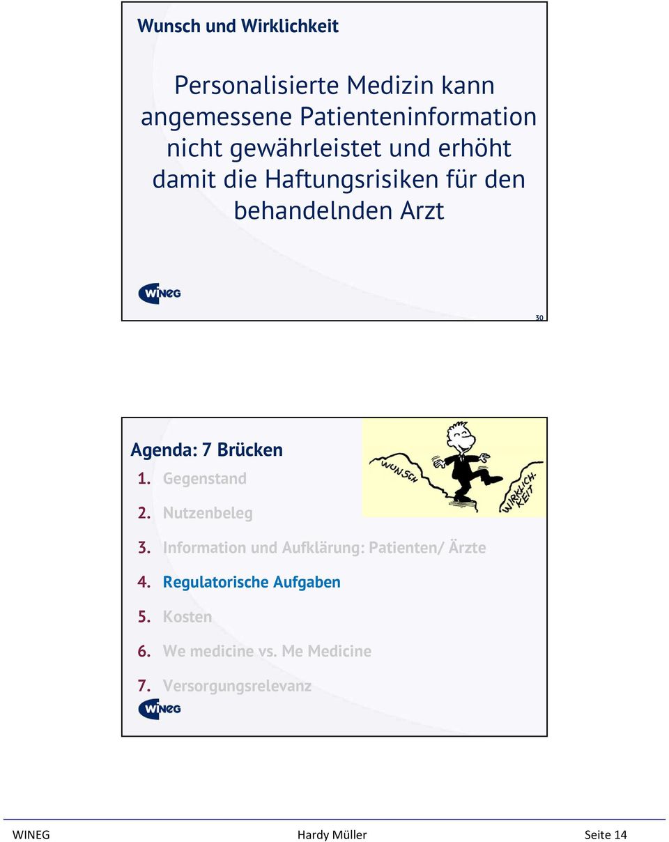 Brücken 1. Gegenstand 2. Nutzenbeleg 3. Information und Aufklärung: Patienten/ Ärzte 4.