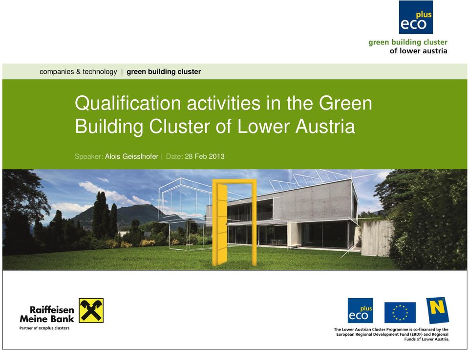 Green Building Cluster of Lower Austria