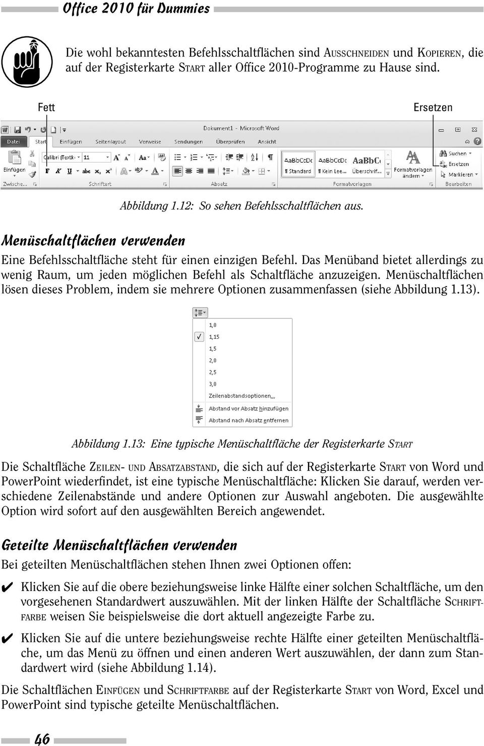 Das Menüband bietet allerdings zu wenig Raum, um jeden möglichen Befehl als Schaltfläche anzuzeigen.