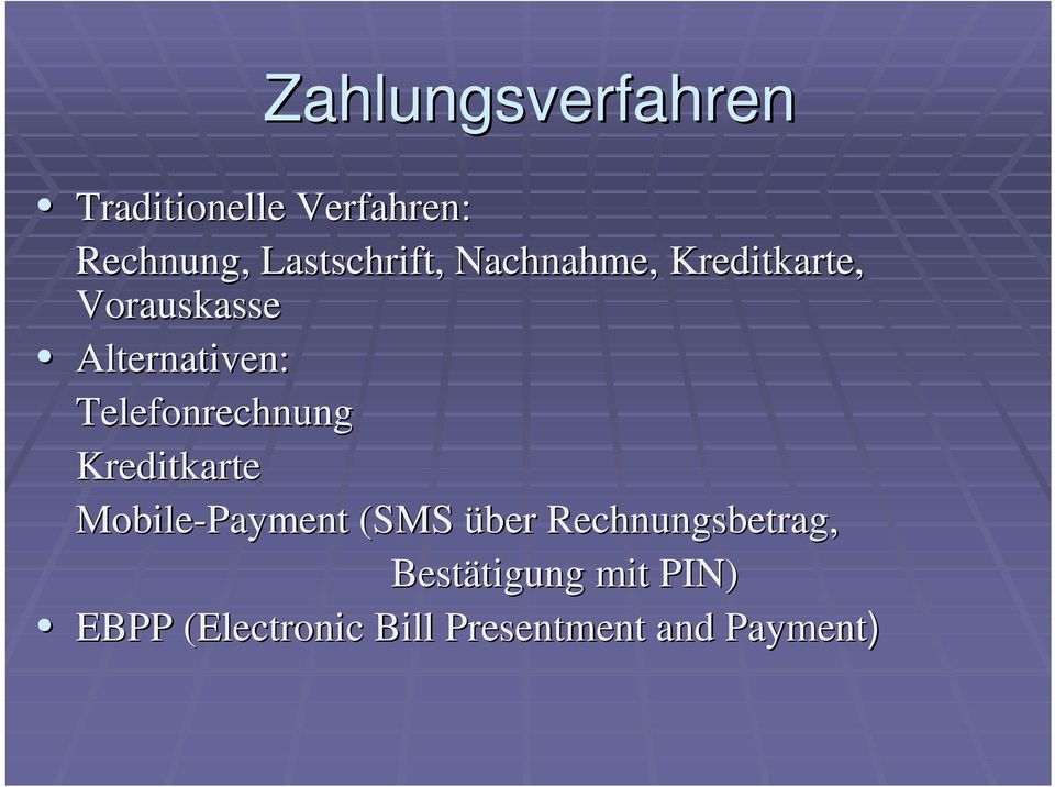 Telefonrechnung Kreditkarte Mobile-Payment (SMS über