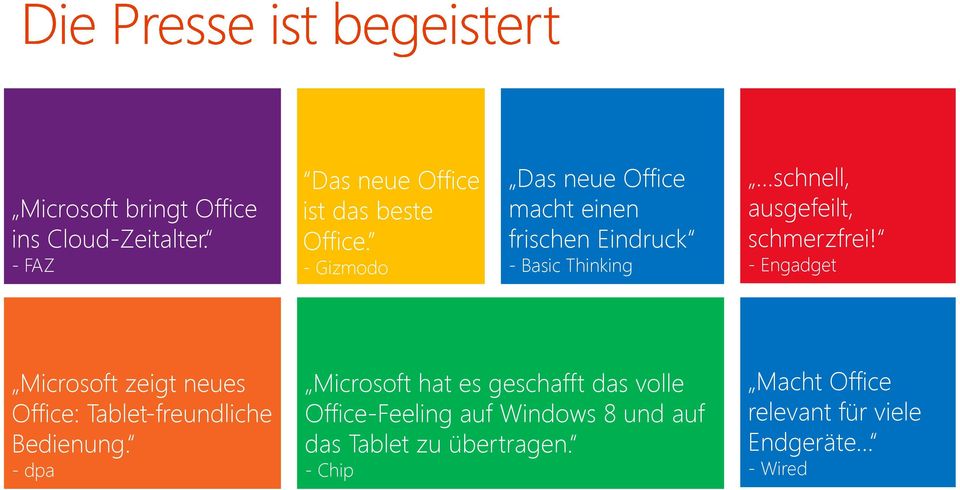 - Engadget Microsoft zeigt neues Office: Tablet-freundliche Bedienung.