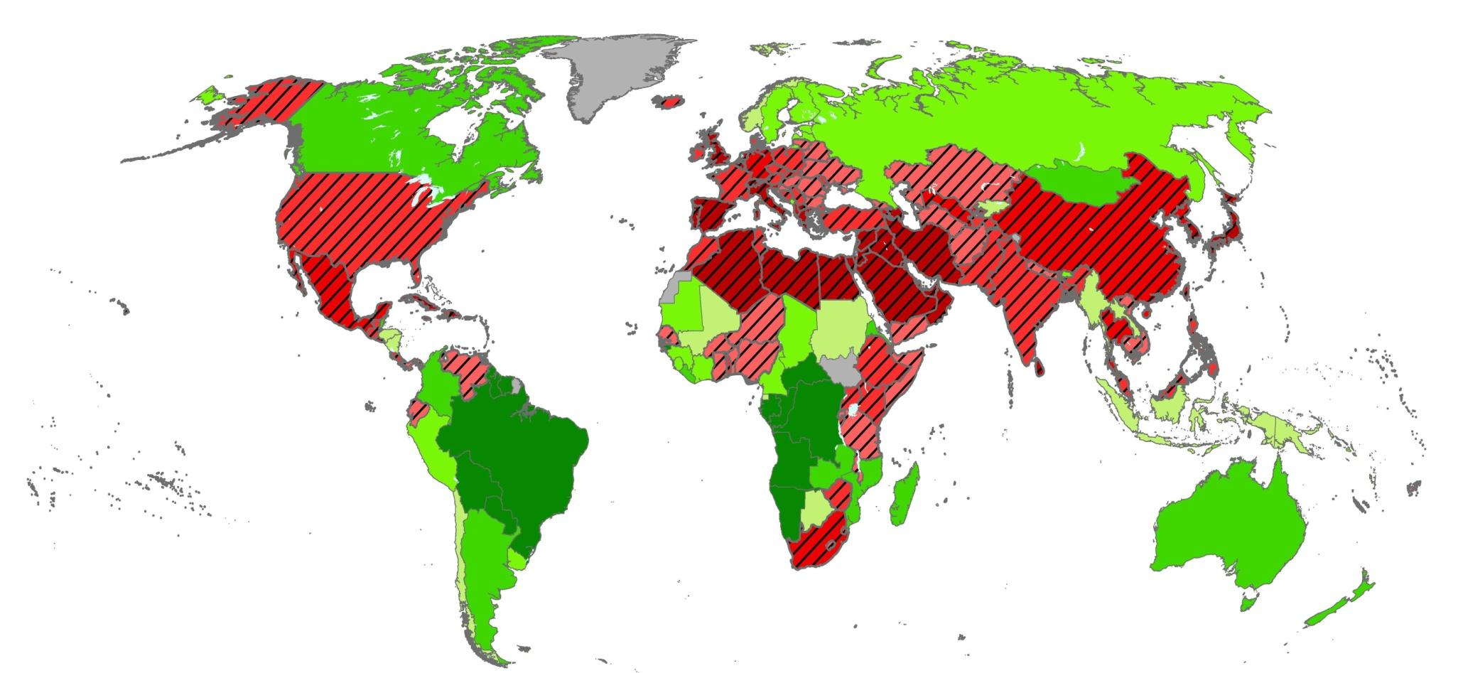 Biophysikalische Sicht Länder mit ökologischer Reserve oder ökologischem Defizit heute Defizit Reserve