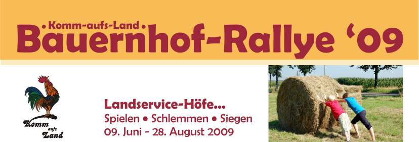Hier sind 44 Münsterländer Landservice-Höfe aufgelistet, die Sie im Rahmen der Bauernhof-Rallye '09 besuchen können.