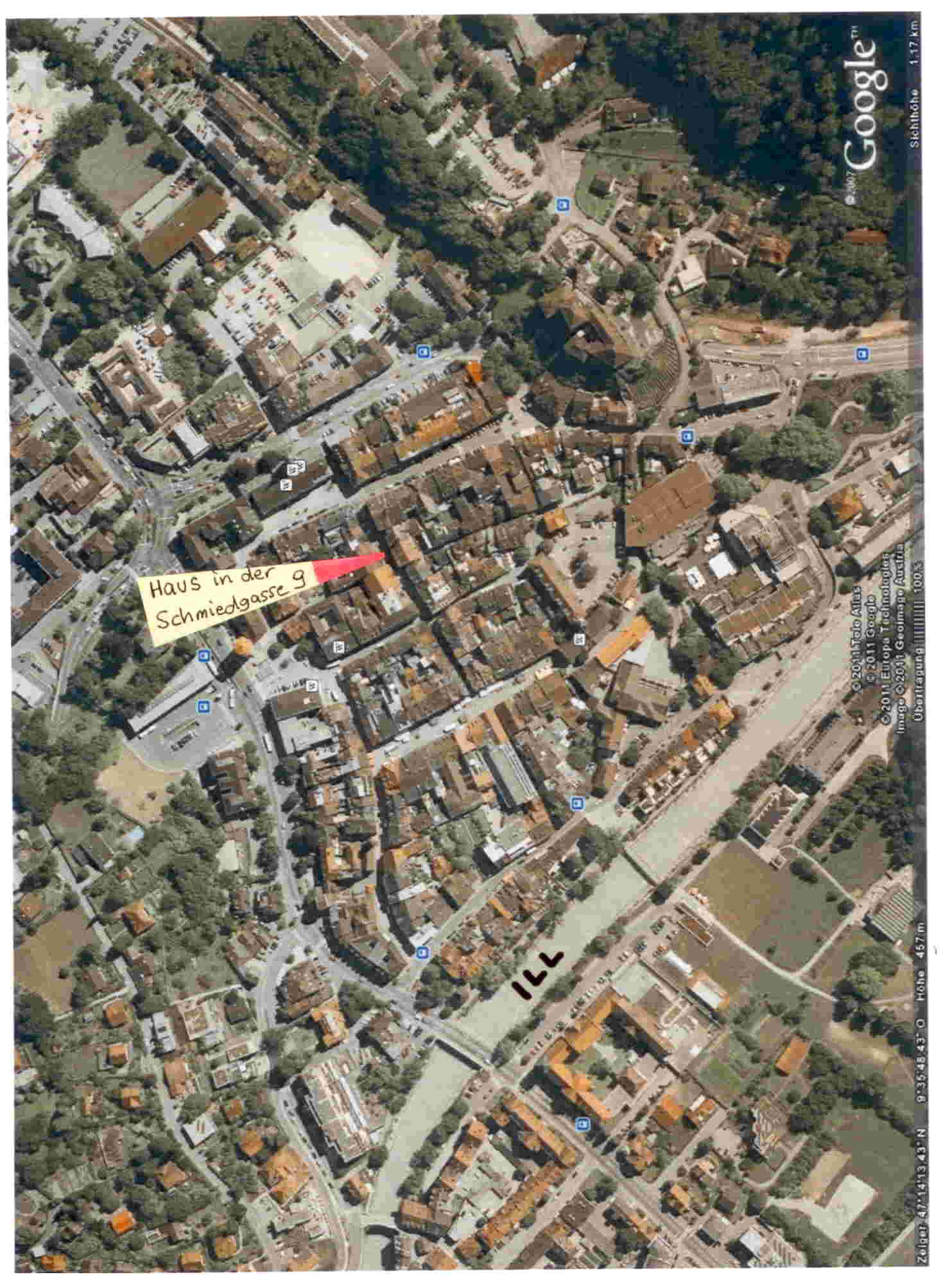 Lage der Wohnung Schmiedgasse 9 Mitten im Herzen der Altstadt location of the apartment in the heart of Feldkirch s old town Weitere