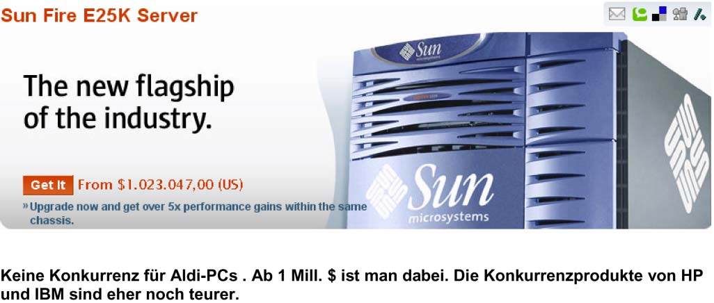 Die Firma Sun hat ihre Produkte kontinuierlich weiterentwickelt ohne dass sich am Konzept viel verändert hat.