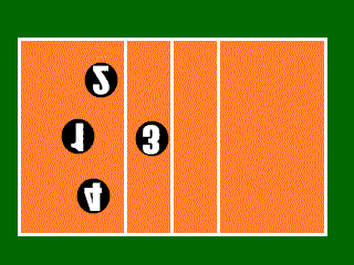 5 Die Schlagbewegung und ausführung kann am besten in der Zweiergruppe geübt werden, indem man zunächst den selbst gehaltenen Ball zum Partner schlägt, und später den zugeworfenen Ball übers Netz