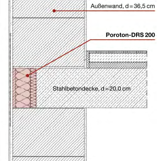 NEU: Poroton-DRS Deckenrandschale optimaler Wärme- und Schallschutz Statik maximiertes Deckenauflager a/t = > 2/3 Wärmeschutz Erfüllt die Anforderung nach DIN