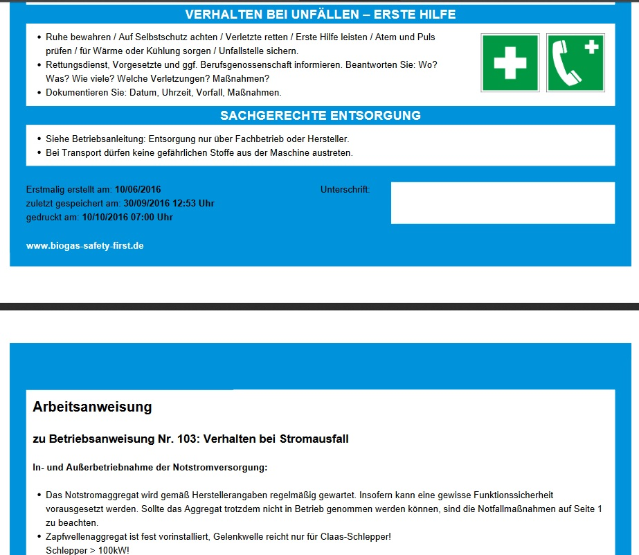www.safetydocx.de Betriebs- /Arbeitsanweisungen Zusammenfassung in einer Datei von sämtlichen Maßnahmen, welche in bei einer Tätigkeit notwendig werden.