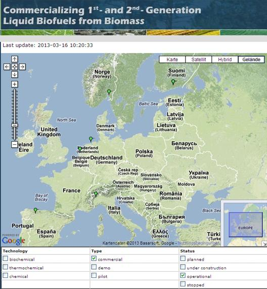 Quelle: http://demoplants.bioenergy2020.eu Marktferne biogene Kraftstoffe in Europa III Sieben 2. Generation-Anlagen EU-weit kommerziell in Betrieb: Nr. Firma output [t/a] Amyris, Inc.:? Beta Renewables: 60.