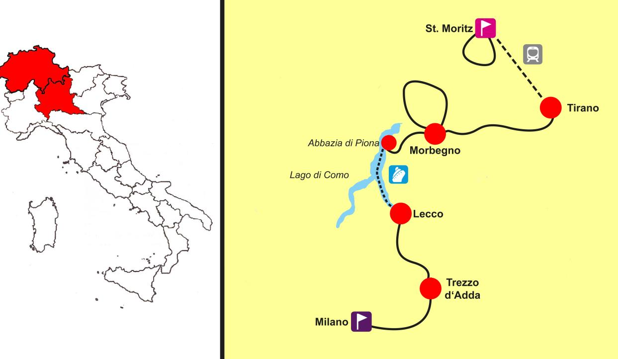 Trezzo sull Adda Mailand, die Modemetropole Streckenverlauf 1.Tag: Anreise nach St. Moritz Individuelle Anreise zum Ausgangshotel in St. Moritz. Bei früher Anreise nutzen Sie die Zeit, um eines der weltweit bekanntesten Ausflugsziele zu entdecken.