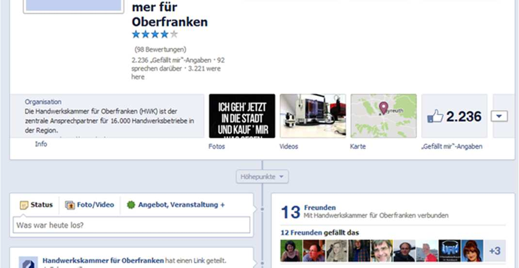 facebook: Jugendgerechte Kommunikation Handwerkskammer für Musterstadt,