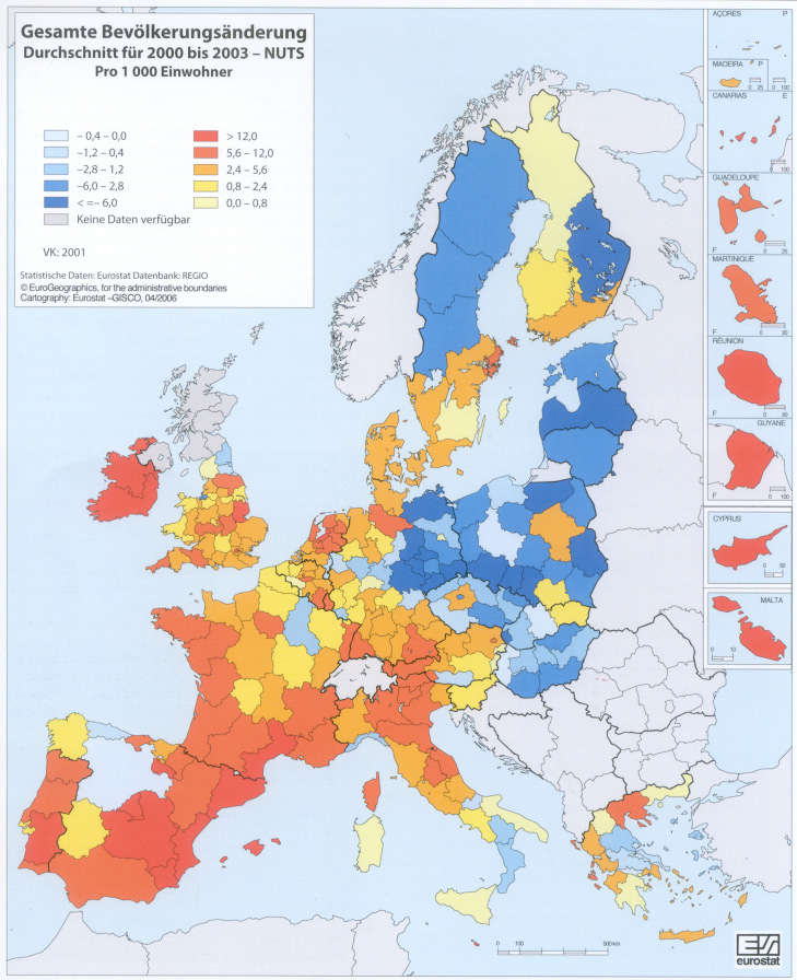 Derzeitige Bevölkerungsentwicklung in Europa Bevölkerungszahl in Europa steigt insgesamt noch, ggf.