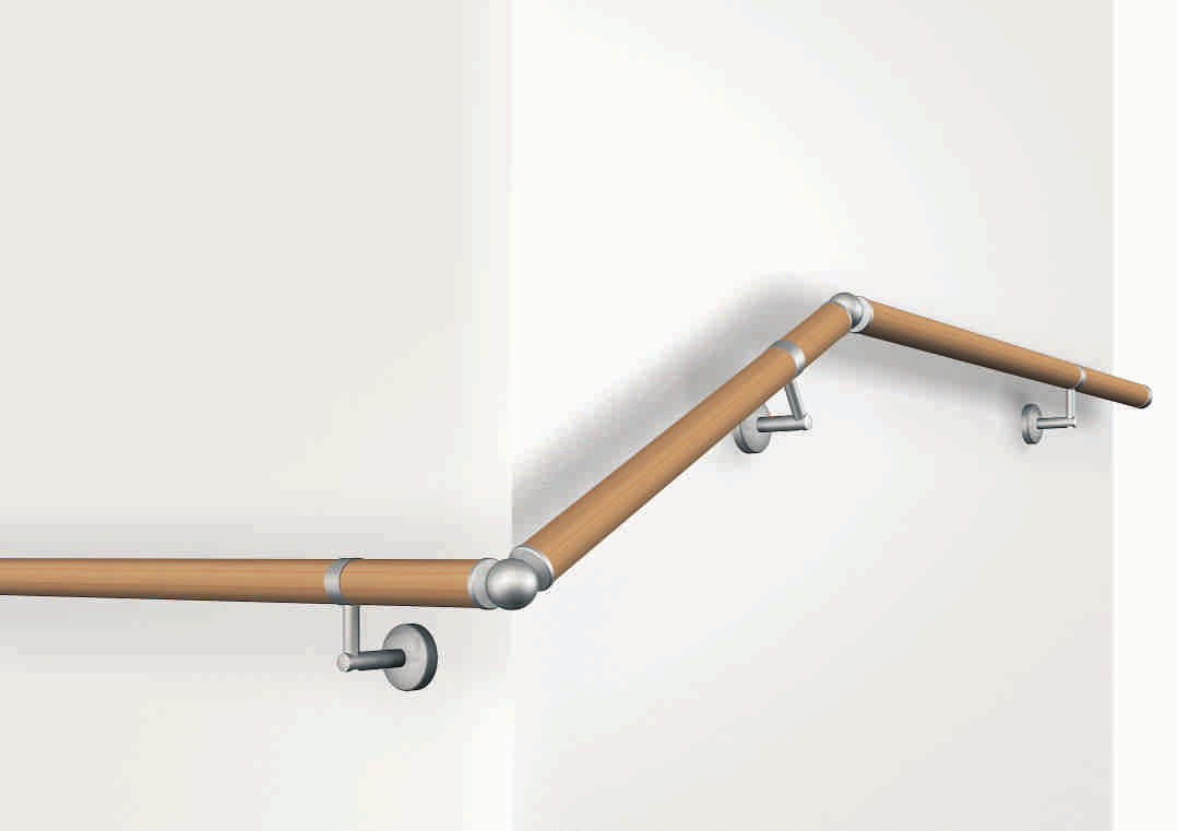 Handläufe Montageanleitung - Holzhandlaufsystem Lignum Setzen des Wandhalters, dabei die Bohrung nach oben ausrichten.