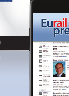 Eurailpress.de bietet tagesaktuelle Nachrichtenbeiträge, Informationen zu Ausschreibungen und Aufträgen, ein umfassendes Archiv, sowie die wichtigsten Nachrichten der Woche.