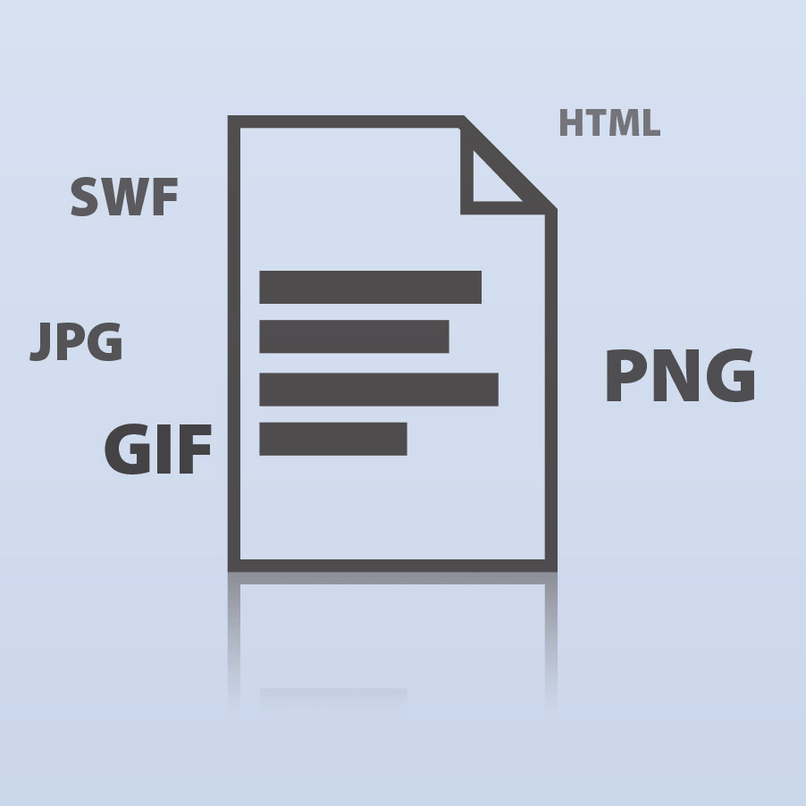 Banner Technische Daten Dateiformate: Sie können uns Banner im GIF-, JPG-, PNG- oder im Flash-Format liefern, außerdem akzeptieren wir Banner-Tags von Drittanbietern im HTML-Format.