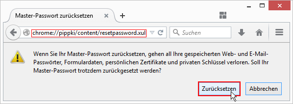 von Firefox aktiviert, ein Modul, welches alle eingegebenen Passwörter speichert und durch ein einziges Master-Passwort schützt.