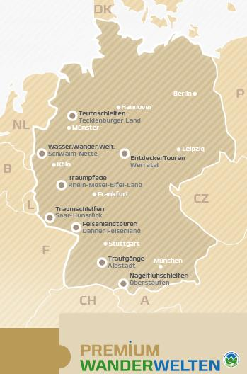 Premiumwanderwelten Chancen Teutoschleifen sind die ersten Premiumwege im Teutoburger Wald (Alleinstellung im Norden) Vermarktung auf bundesweiter Ebene im Bereich der Premiumwanderwelten
