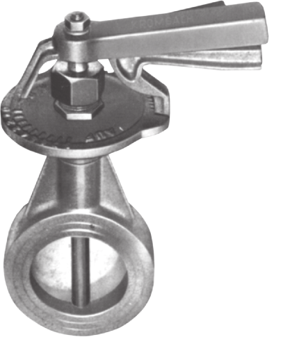 Throttle valves Nr. Ringdrosselklappen in anschlagender Ausführung, zum Einklemmen zwischen Flanschen nach DIN 1 PN, DIN PN, DIN PN 1 bzw. nach ASME B 1.