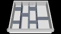 Schubladenschränke 530 x 500 x 819 mm (B x T x H) Verschweißte Stahlblechkonstruktion Gehäuse: Pulverbeschichtet Schubladen: Verzinkt Zentralverriegelung Schubladen-Vollauszug % Pro Schublade 50/75
