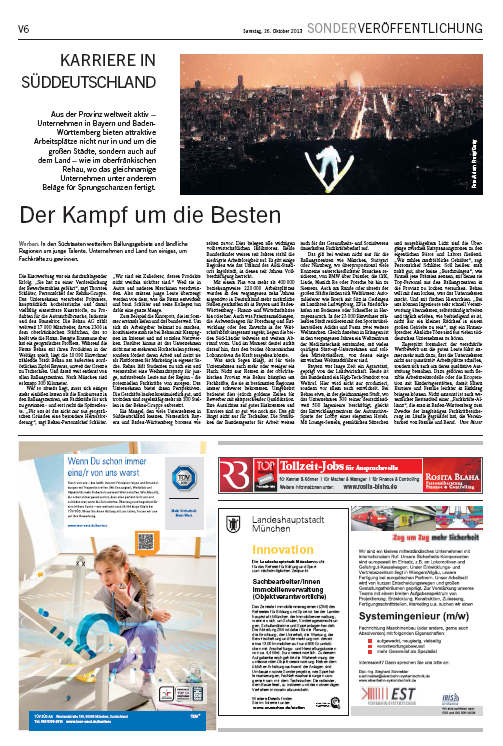 Karriere in Süddeutschland Beispielseiten aus der Stuttgarter Zeitung/Stuttgarter