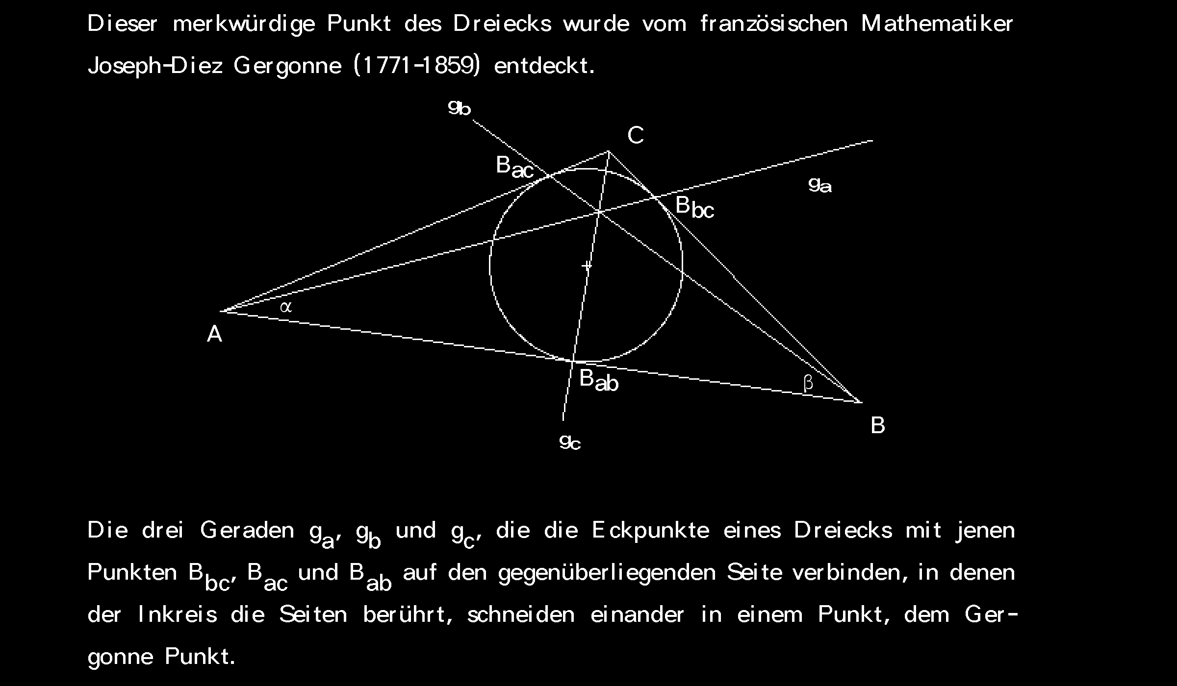 Zum Abschluss setzten wir den dritten Punkt pab zur Überprüfung in die Gerade si