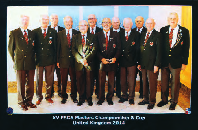 38 L Ä N D E R S P I E L E XV ESGA Masters Championship & Cup United Kingdom 2014 Deutsche Mannschaft im irgendwo Mittelfeld Die Mitglieder unserer beiden Mannschaften alle 70 plus. Kaum zu glauben!