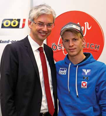 Der UVB-Hinzenbach jubelt berechtigt über die Leistungen seiner beiden Springer bei Olympia in Sotschi 2014. Der Kirchberg-Theninger Michael Hayböck holte mit dem Team die Silbermedaille.