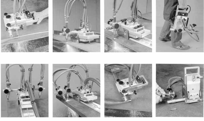 Hand-Brennschneidmaschine GCEproFIT ProFIT für beliebige Konturenschnitte durch Handführung ProFIT für automatische Geradeschnitte durch Winkelprofilführung ProFIT für automatische Geradschnitte