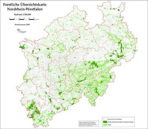Wald in Nordrhein-Westfalen Bedeutung der Wälder in NRW: Waldfläche: 900.