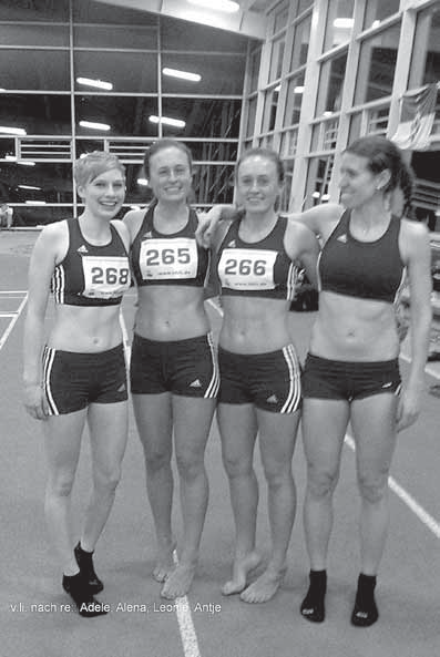 Landesmeisterschaften der Erwachsenen Bei den gemeinsamen Landesmeisterschaften von Hamburg und Schleswig- Holstein am 25. Januar 2014 gingen wir mit zwei Frauenstaffeln über 4x200m an den Start.